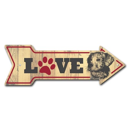 Signmission Love Dogs Arrow Sign Funny Home Decor 18in Wide P-ARROW-999764